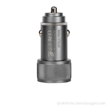 Aluminum alloy universal car charger dual usb car charger
